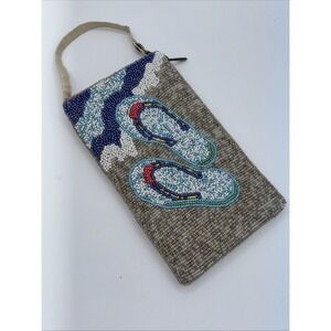 Bamboo Trading Co Beaded Purse Clutch Crossbody Small Sandals Flip Flops Beach